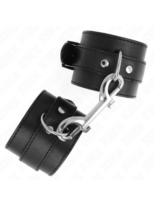 KINK MUNEQUERAS SIMPLES CON FILA DE REMACHES Y HEBILLA GRANDE NEGRO AJUSTABLE 17 28 CM X 5 CM