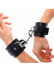 KINK MUNEQUERAS SIMPLES CON FILA DE REMACHES Y HEBILLA GRANDE NEGRO AJUSTABLE 17 28 CM X 5 CM