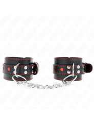 KINK MUNEQUERAS NEGRO CON INCRUSTACION DE CORAZON ROJO AJUSTABLE 21 28 CM X 55 CM