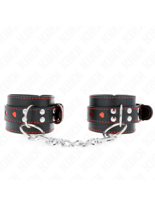 KINK MUNEQUERAS NEGRO CON INCRUSTACION DE CORAZON ROJO AJUSTABLE 21 28 CM X 55 CM