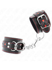 KINK MUNEQUERAS NEGRO CON INCRUSTACION DE CORAZON ROJO AJUSTABLE 21 28 CM X 55 CM
