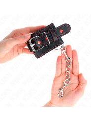 KINK MUNEQUERAS NEGRO CON INCRUSTACION DE CORAZON ROJO AJUSTABLE 21 28 CM X 55 CM