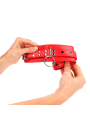 KINK MUNEQUERAS ROJO CON INCRUSTACION DE CORAZON NEGRO AJUSTABLE 21 28 CM X 55 CM