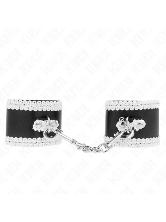 KINK MUNEQUERAS NEGRO CON ENCAJE DECORATIVO BLANCO AJUSTABLE 20 23 CM X 55 CM
