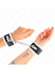 KINK MUNEQUERAS NEGRO CON ENCAJE DECORATIVO BLANCO AJUSTABLE 20 23 CM X 55 CM