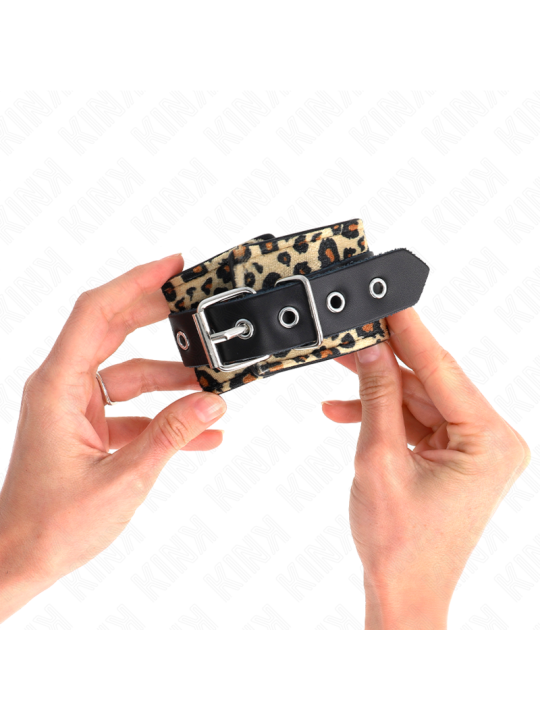 KINK MUNEQUERAS DE CUERO ESTILO LEOPARDO AJUSTABLE 18 29 CM X 55 CM