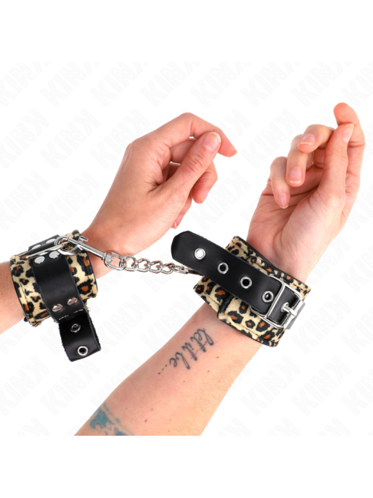 KINK MUNEQUERAS DE CUERO ESTILO LEOPARDO AJUSTABLE 18 29 CM X 55 CM