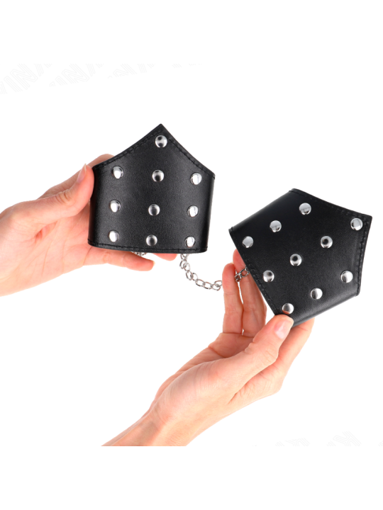 KINK MUNEQUERAS ESTILO PUNTIAGUDO NEGRO CON CADENA AJUSTABLE 17 23 CM X 85 CM