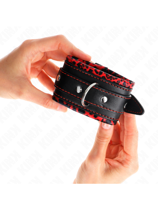 KINK MUNEQUERAS FORRADAS ROJO NEGRO AJUSTABLE 17 29 CM X 6 CM