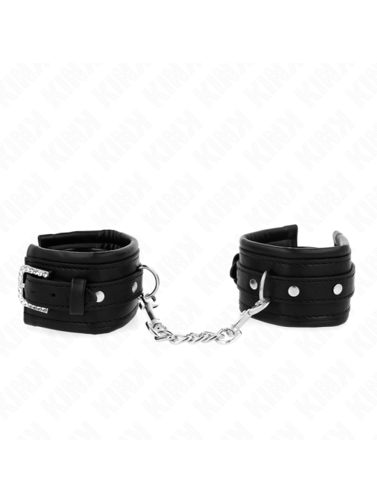 KINK MUNEQUERAS NEGRO CON HEBILLA DE DIAMANTES DE IMITACION AJUSTABLE 25 32 CM X 55 CM