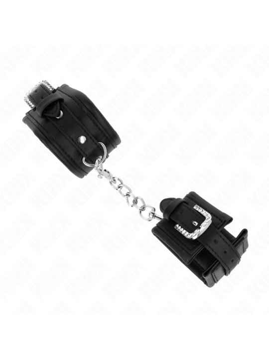 KINK MUNEQUERAS NEGRO CON HEBILLA DE DIAMANTES DE IMITACION AJUSTABLE 25 32 CM X 55 CM