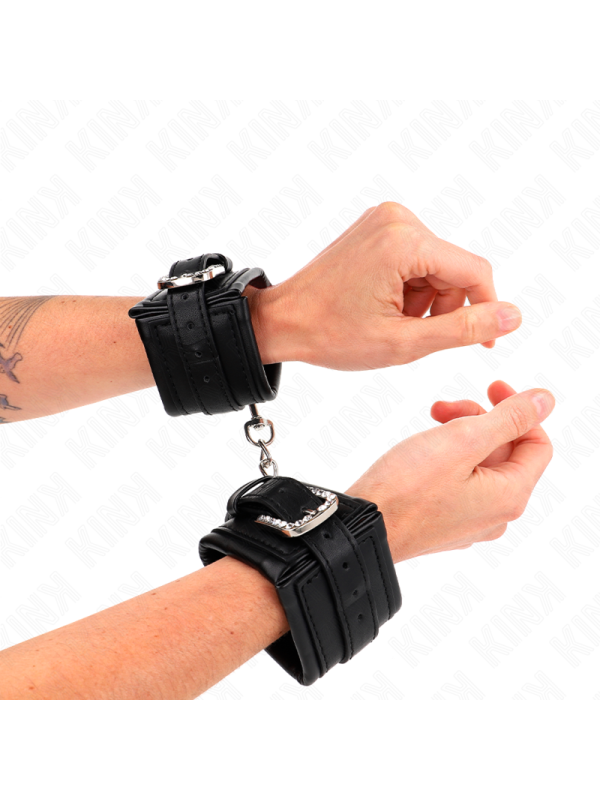 KINK MUNEQUERAS NEGRO CON HEBILLA DE DIAMANTES DE IMITACION AJUSTABLE 25 32 CM X 55 CM