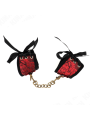 KINK MUNEQUERAS DISENO ESCANDALO ROJO NEGRO DETALLE LAZO 245 CM X 65 CM