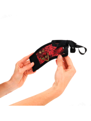 KINK MUNEQUERAS DISENO ESCANDALO ROJO NEGRO DETALLE LAZO 245 CM X 65 CM