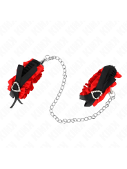 KINK MUNEQUERAS ELASTICAS DE ENCAJE CON DETALLE CORAZON ROJO AJUSTABLE 22 35 CM