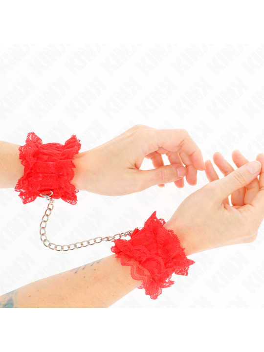 KINK MUNEQUERAS ELASTICAS DE ENCAJE ROJO