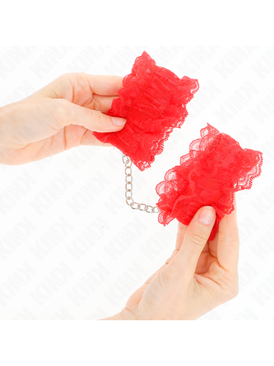 KINK MUNEQUERAS ELASTICAS DE ENCAJE ROJO