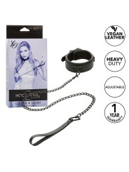 CALEXOTICS NOCTURNAL COLLAR Y CORREA CUERO AJUSTABLE NEGRO