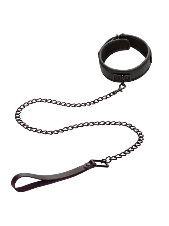 CALEXOTICS NOCTURNAL COLLAR Y CORREA CUERO AJUSTABLE NEGRO