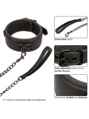 CALEXOTICS NOCTURNAL COLLAR Y CORREA CUERO AJUSTABLE NEGRO