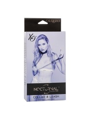 CALEXOTICS NOCTURNAL COLLAR Y CORREA CUERO AJUSTABLE NEGRO
