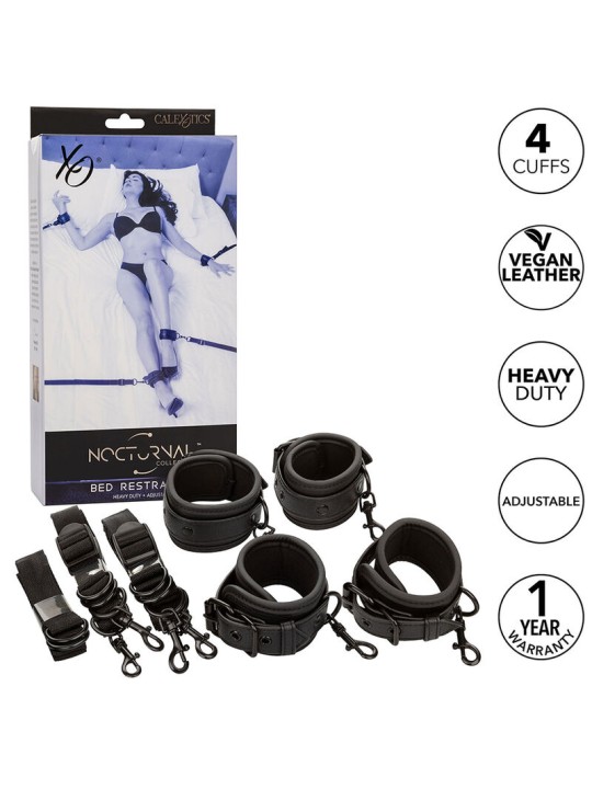 CALEXOTICS NOCTURNAL RESTRICCIONES DE CAMA CUERO AJUSTABLE NEGRO