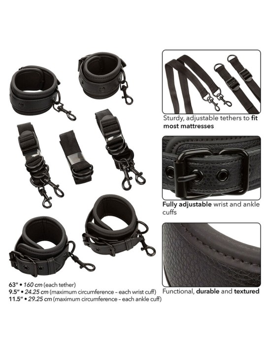 CALEXOTICS NOCTURNAL RESTRICCIONES DE CAMA CUERO AJUSTABLE NEGRO