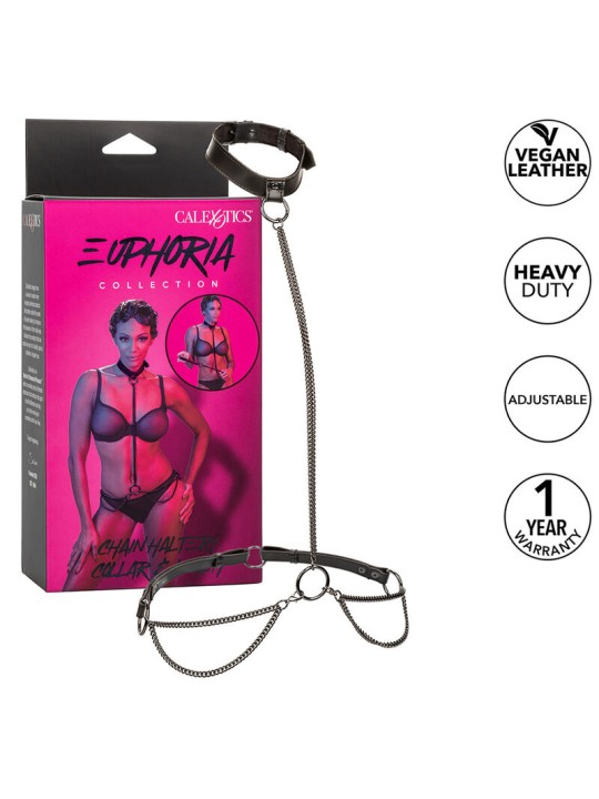 CALEXOTICS EUPHORIA COLLAR HALTER Y CORREA CON CADENA