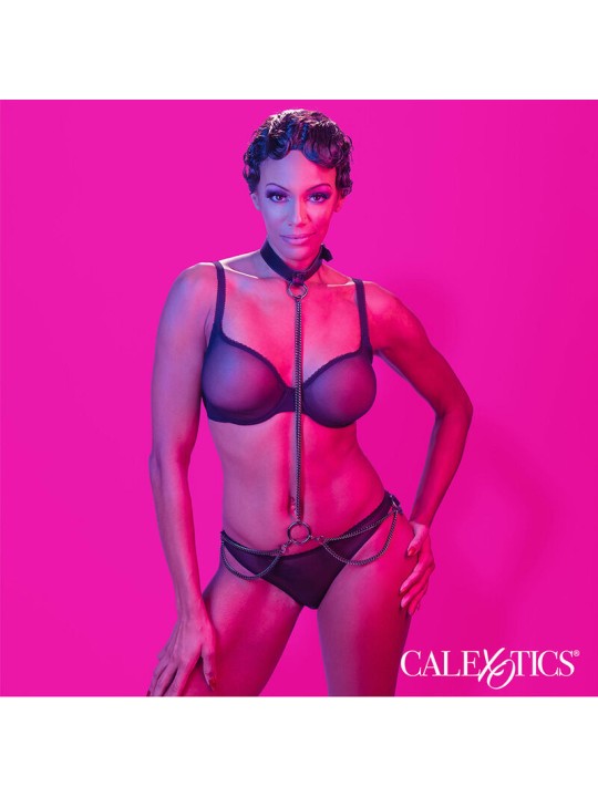 CALEXOTICS EUPHORIA COLLAR HALTER Y CORREA CON CADENA