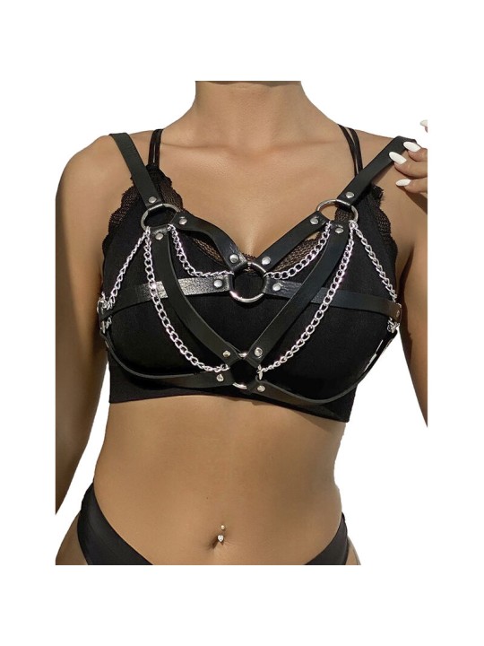 SUBBLIME 953713 CINTURON DE BONDAGE PUNK HEBILLA METAL NEGRO TALLA UNICA