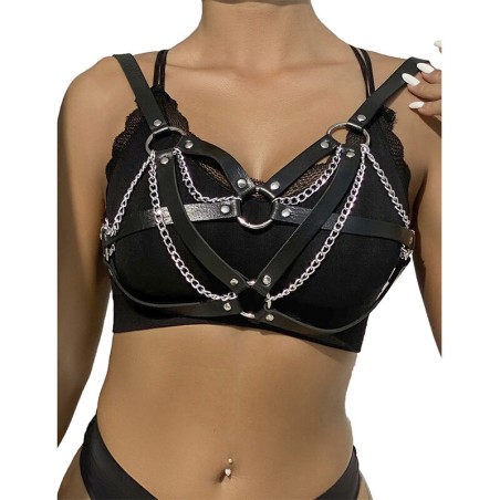 SUBBLIME 953713 CINTURON DE BONDAGE PUNK HEBILLA METAL NEGRO TALLA UNICA