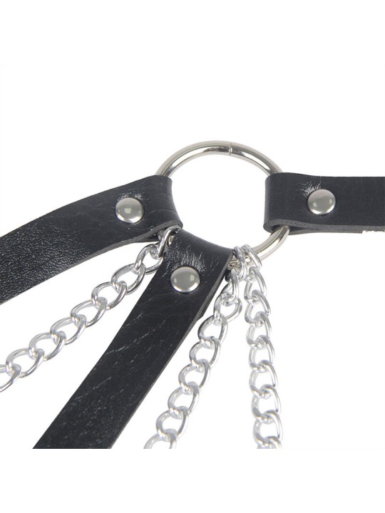 SUBBLIME 953713 CINTURON DE BONDAGE PUNK HEBILLA METAL NEGRO TALLA UNICA