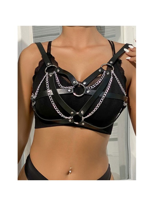 SUBBLIME 953713 CINTURON DE BONDAGE PUNK HEBILLA METAL NEGRO TALLA UNICA