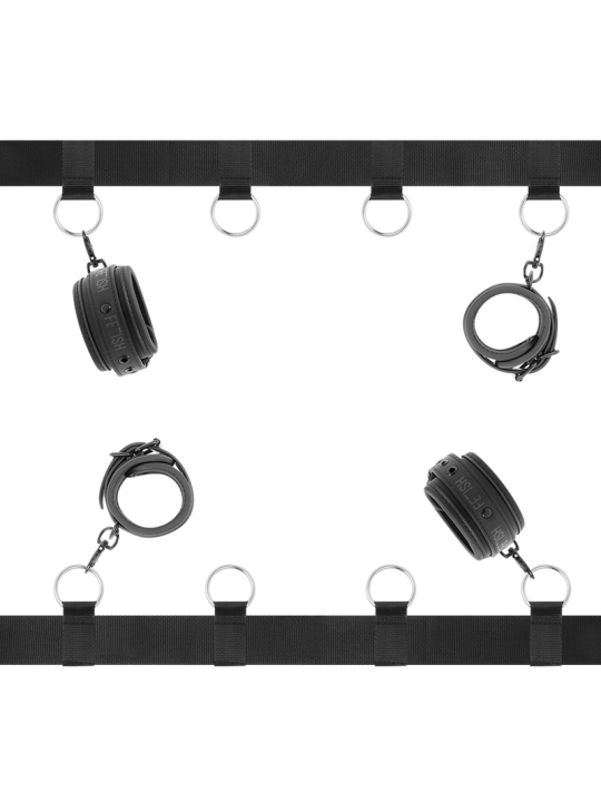 FETISH SUBMISSIVE SET ATADURAS CAMA LUXURY CON FORRO DE NEOPRENO