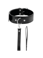 DARKNESS COLLAR DE POSTURA CON CADENA LEATHER