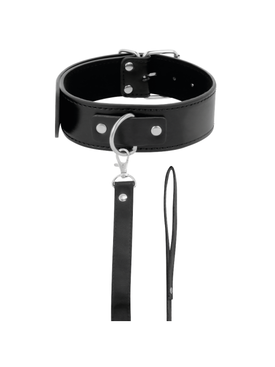 DARKNESS COLLAR DE POSTURA CON CADENA LEATHER