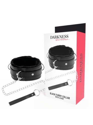 DARKNESS COLLAR CONFORTABLE DE POSTURA CON CADENA LEATHER