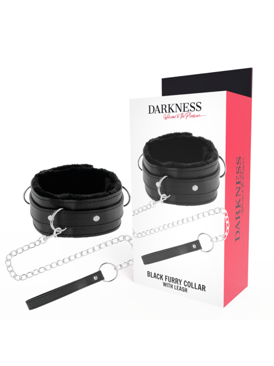 DARKNESS COLLAR CONFORTABLE DE POSTURA CON CADENA LEATHER