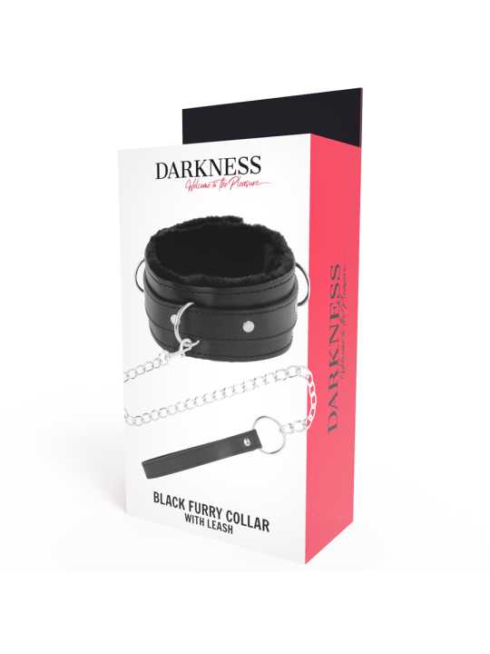 DARKNESS COLLAR CONFORTABLE DE POSTURA CON CADENA LEATHER
