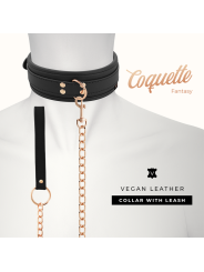 COQUETTE CHIC DESIRE FANTASY COLLAR CUERO VEGANO CON CORREA Y FORRO DE NEOPRENO