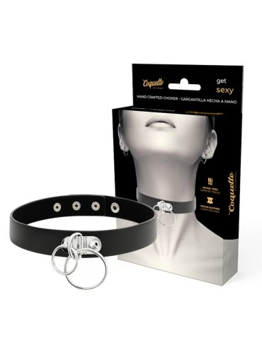 COQUETTE CHIC DESIRE CHOKER CUERO VEGANO DOBLE ANILLA