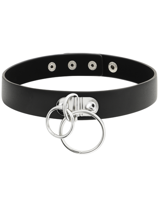 COQUETTE CHIC DESIRE CHOKER CUERO VEGANO DOBLE ANILLA