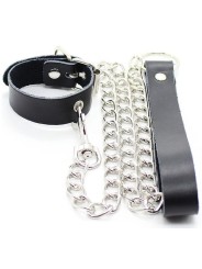 OHMAMA FETISH COLLAR PARA PENE Y CORREA PIEL CON CADENA METALICA