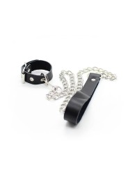 OHMAMA FETISH COLLAR PARA PENE Y CORREA PIEL CON CADENA METALICA