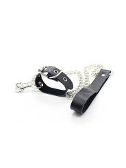OHMAMA FETISH COLLAR PARA PENE Y CORREA PIEL CON CADENA METALICA