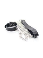 OHMAMA FETISH COLLAR PARA PENE Y CORREA PIEL CON CADENA METALICA