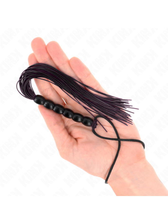 KINK MINI LATIGO DE SILICONA CON AGARRE 6 BOLAS NEGRO 26 CM
