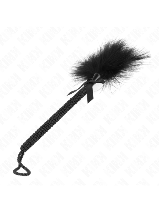 KINK MASAJEADOR DE CUERDA DE NAILON CON PLUMAS PARA COSQUILLAS Y LAZO NEGRO 25 CM