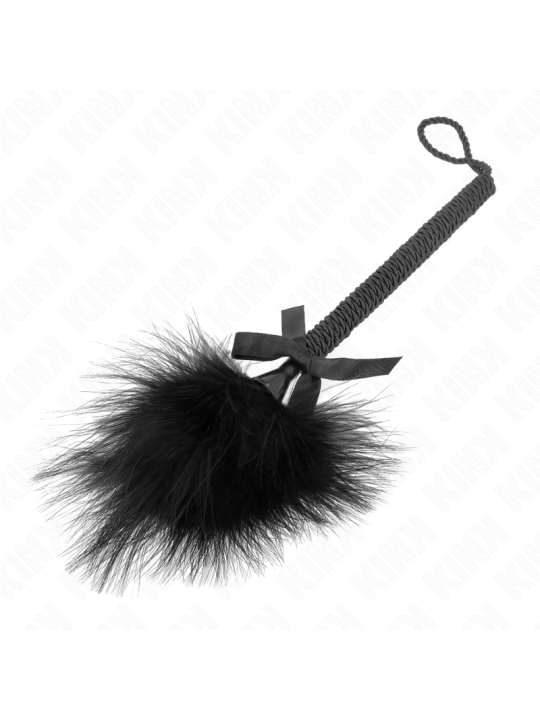 KINK MASAJEADOR DE CUERDA DE NAILON CON PLUMAS PARA COSQUILLAS Y LAZO NEGRO 25 CM