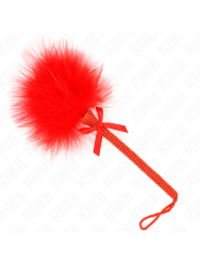 KINK MASAJEADOR DE CUERDA DE NAILON CON PLUMAS PARA COSQUILLAS Y LAZO ROJO 25 CM